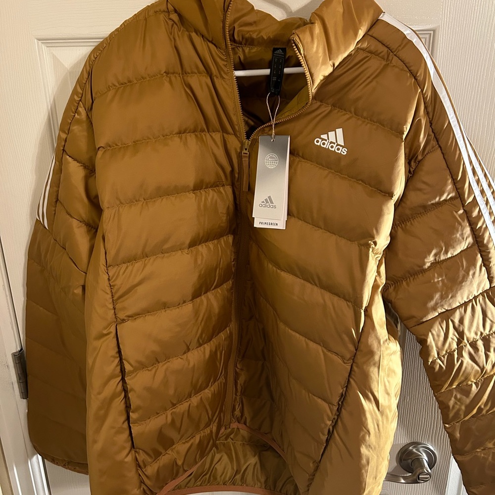 Tan Adidas Puffer coat NWT